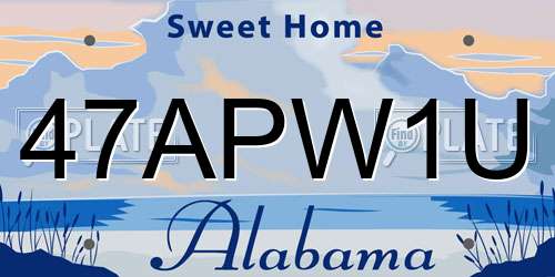 47APW1U Alabama License Plate