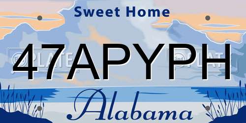 47APYPH Alabama License Plate