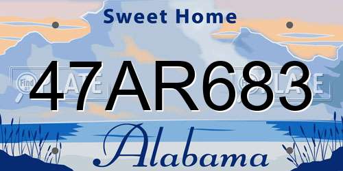 47AR683 Alabama License Plate
