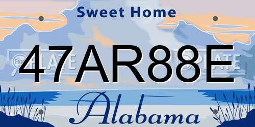 47AR88E Alabama License Plate