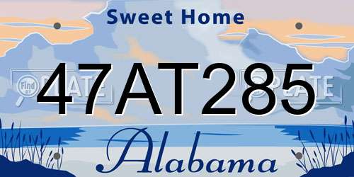 47AT285 Alabama License Plate