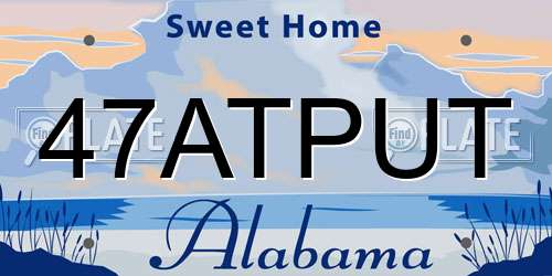 47ATPUT Alabama License Plate