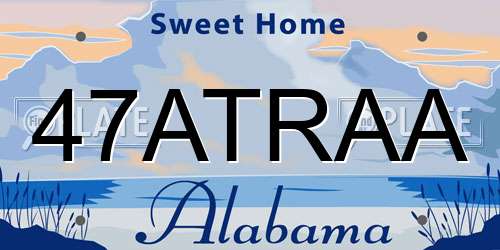 47ATRAA Alabama License Plate