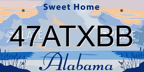 47ATXBB Alabama License Plate