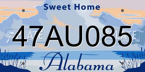 47AU085 Alabama License Plate