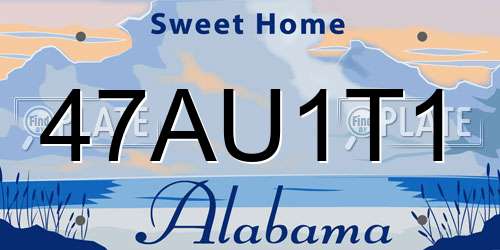 47AU1T1 Alabama License Plate