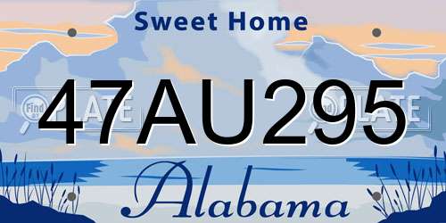 47AU295 Alabama License Plate