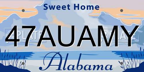 47AUAMY Alabama License Plate