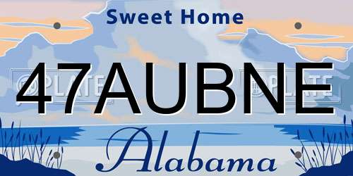 47AUBNE Alabama License Plate