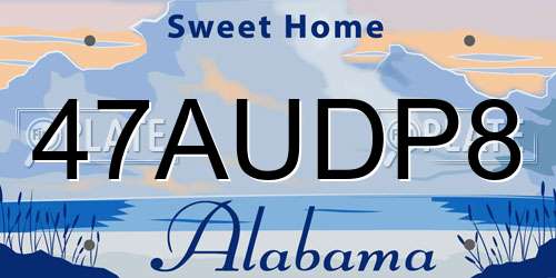 47AUDP8 Alabama License Plate