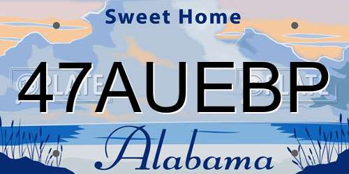 47AUEBP Alabama License Plate