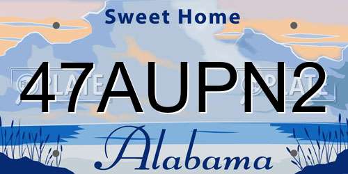 47AUPN2 Alabama License Plate