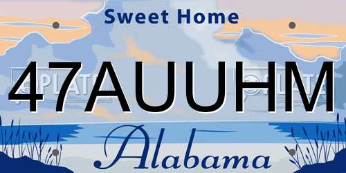 47AUUHM Alabama License Plate
