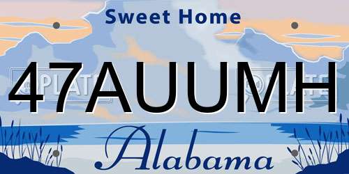 47AUUMH Alabama License Plate