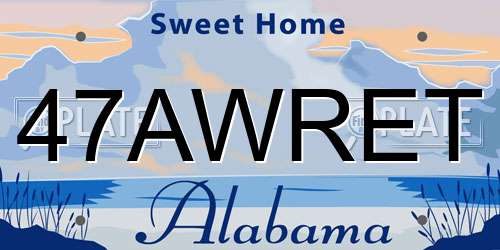47AWRET Alabama License Plate