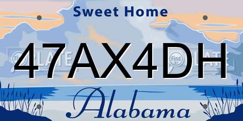 47AX4DH Alabama License Plate