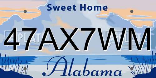 47AX7WM Alabama License Plate