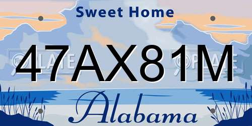 47AX81M Alabama License Plate