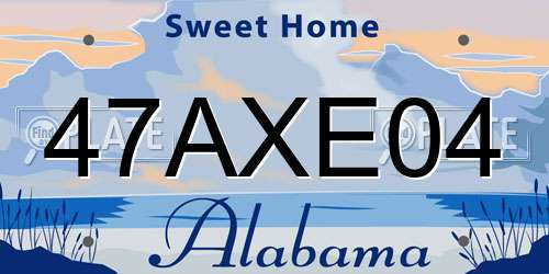 47AXE04 Alabama License Plate