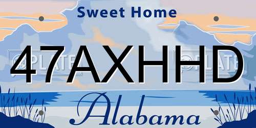 47AXHHD Alabama License Plate