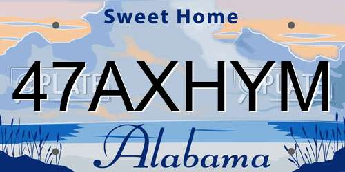 47AXHYM Alabama License Plate