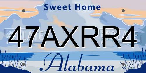 47AXRR4 Alabama License Plate
