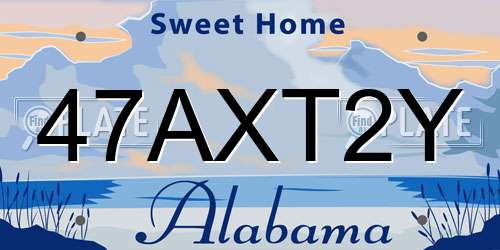 47AXT2Y Alabama License Plate