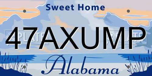 47AXUMP Alabama License Plate