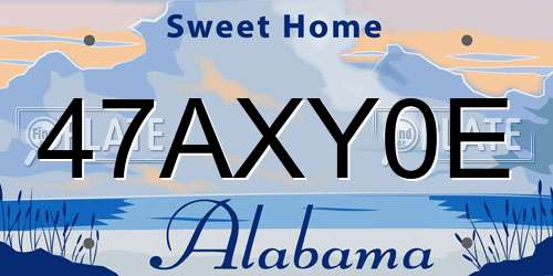 47AXY0E Alabama License Plate