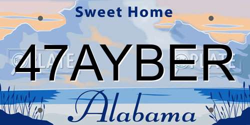 47AYBER Alabama License Plate