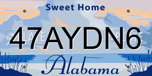 47AYDN6 Alabama License Plate
