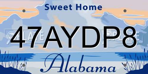 47AYDP8 Alabama License Plate