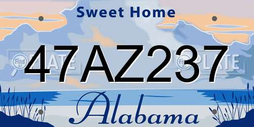 47AZ237 Alabama License Plate