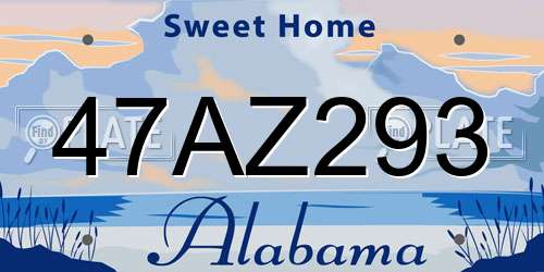 47AZ293 Alabama License Plate