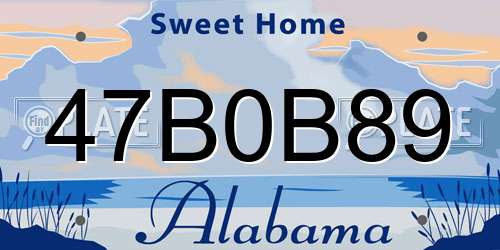 47B0B89 Alabama License Plate