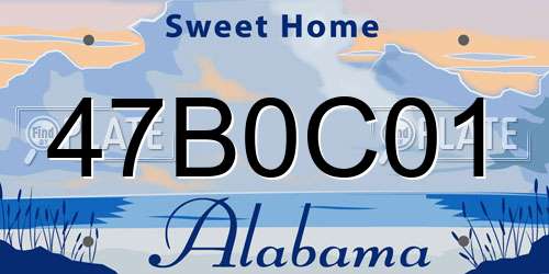 47B0C01 Alabama License Plate
