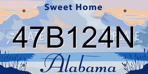 47B124N Alabama License Plate