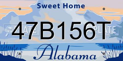 47B156T Alabama License Plate