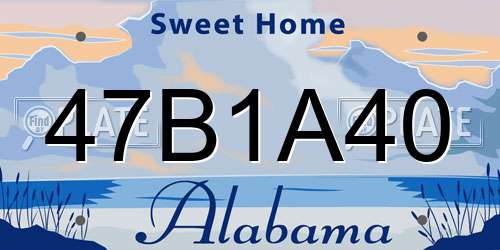 47B1A40 Alabama License Plate