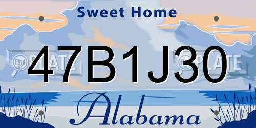 47B1J30 Alabama License Plate