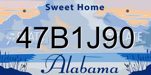 47B1J90 Alabama License Plate