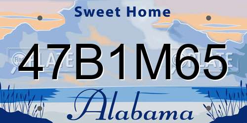 47B1M65 Alabama License Plate