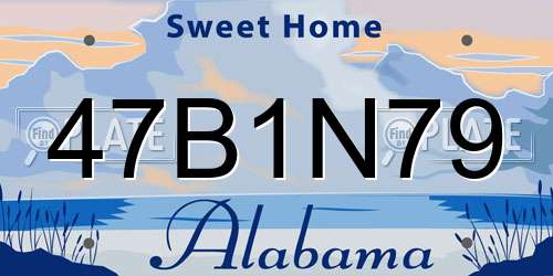 47B1N79 Alabama License Plate