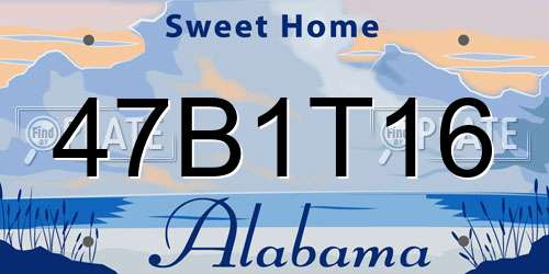 47B1T16 Alabama License Plate
