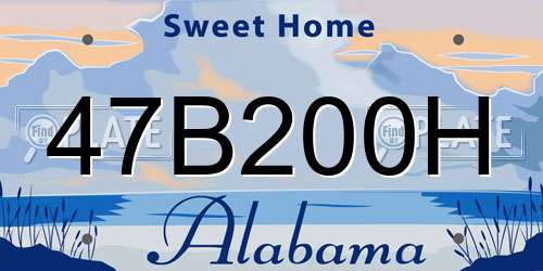 47B200H Alabama License Plate