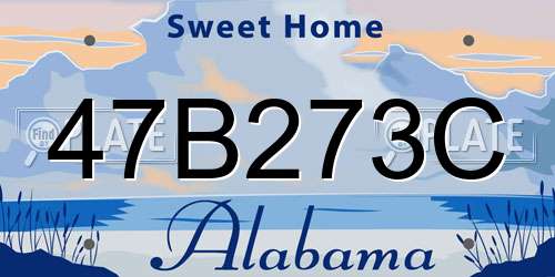 47B273C Alabama License Plate