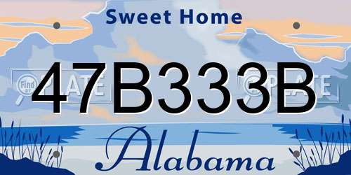 47B333B Alabama License Plate