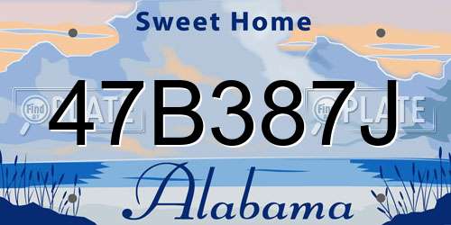 47B387J Alabama License Plate