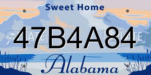 47B4A84 Alabama License Plate