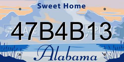 47B4B13 Alabama License Plate